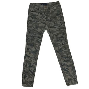 Ashley Mason Camo Skinny Moto Pants in Olive Green Size 5/27